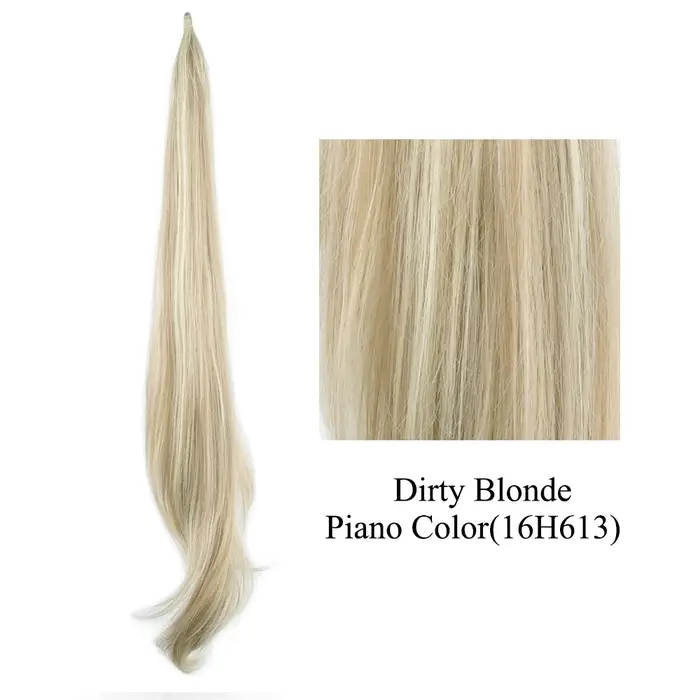 Soowee longue couche queue de cheval Extension de cheveux synthétiques Blonde