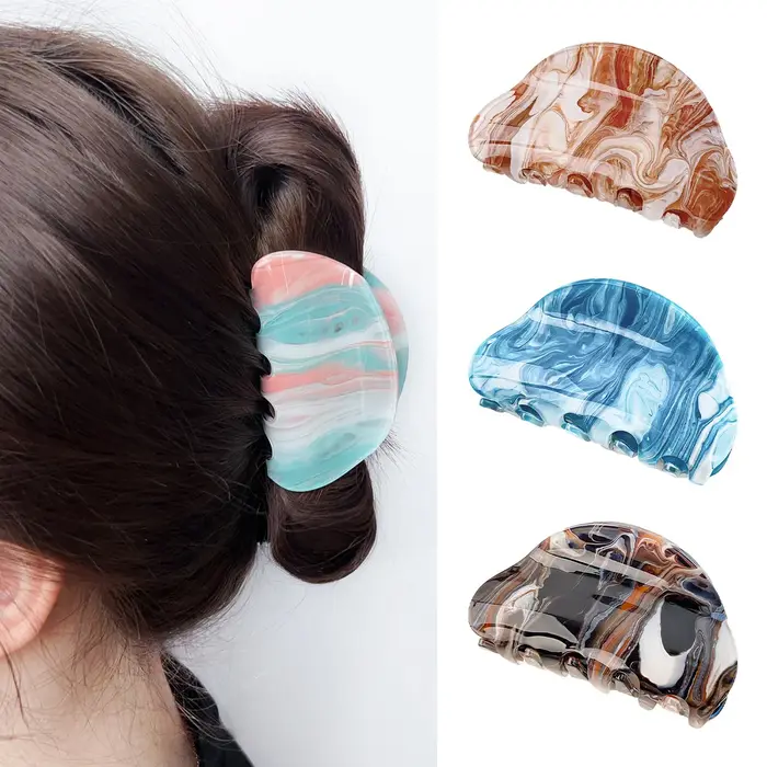 Pince à cheveux rétro française à rayures simples pour femmes
