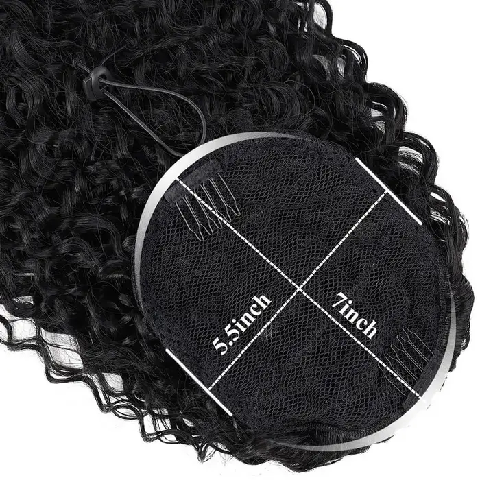 Extensions de faux cheveux synthétiques 30 pouces de Long crépus bouclés cordon queue de cheval pince organique en