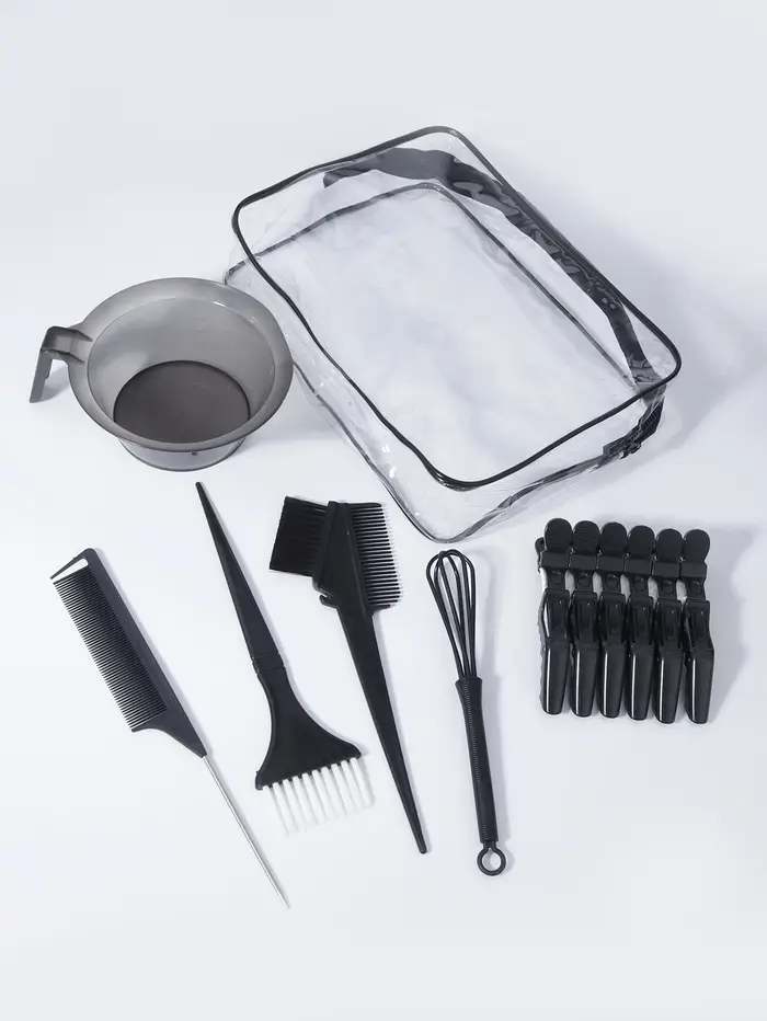 Ensemble de teinture capillaire professionnel 11 pièces avec brosse