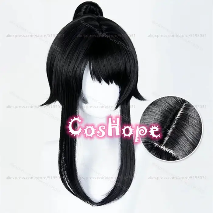 Perruque de Cosplay Ayano Aishi avec queue de cheval, perruque noire Yandere-Chan, perruques synthét