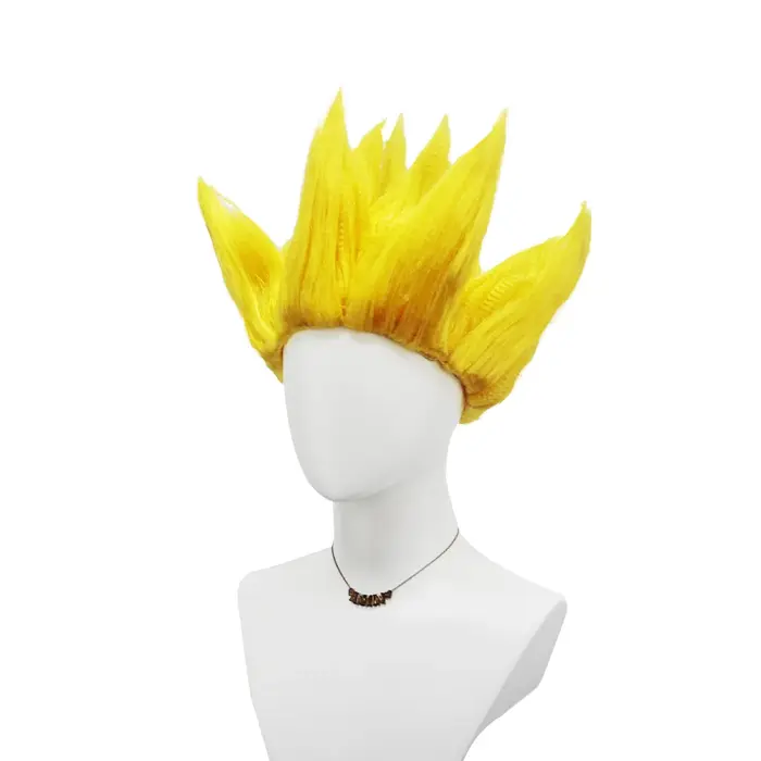 Perruque synthétique courte à pointes effet flamme unisexe pour cosplay d'héroïne d'anime