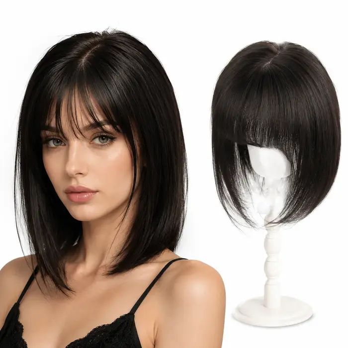 Extensions capillaires naturelles en T-part avec base en dentelle pour femmes