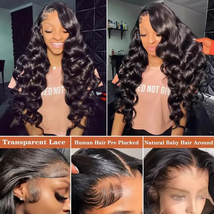 Perruque Lace Frontale Body Wave 13x6 HD en Cheveux Humains Naturels, Perruques Lace Front 13x4 Tran