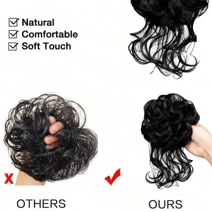 Extensions de queue de cheval synthétiques bouclées et volumineuses avec pince à griffes, postiche chignon désordonné pour usage quotidien