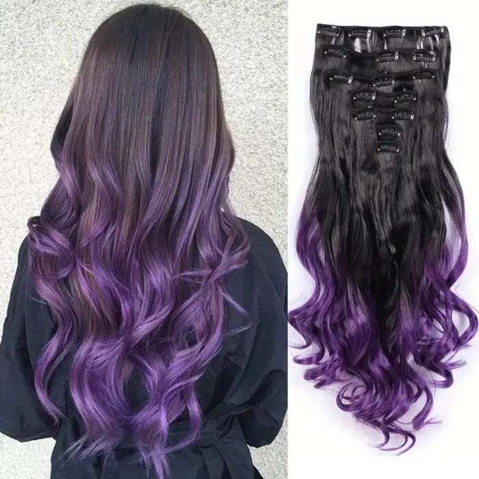 Extensions de cheveux synthétiques à clip pour femmes et filles