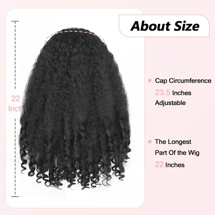 Perruque Lace Front Wig synthétique bouclée Afro 13x6