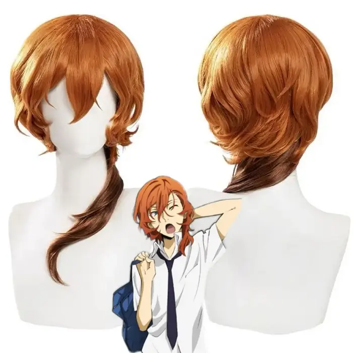 Vente de liquidation! Perruque de cosplay Chuya Nakahara économique | Fibre résistante à la chaleur