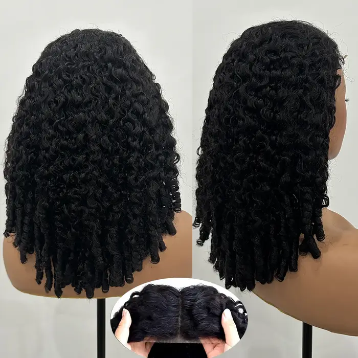 Perruque de cheveux humains bouclés birmans 100%