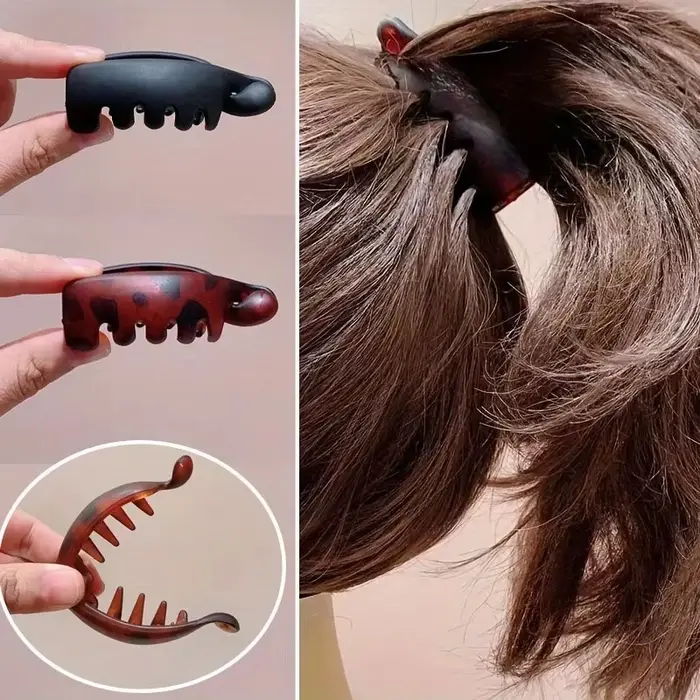 Pince à cheveux ergonomique en forme de banane