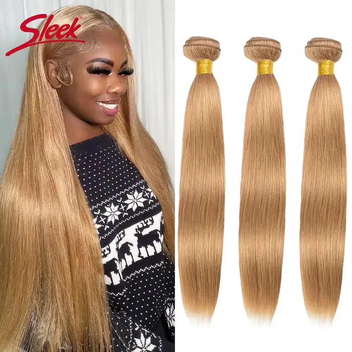 Tissage en lot brésilien naturel Remy lisse et soyeux, blond élégant, 27 couleurs, Extension de chev