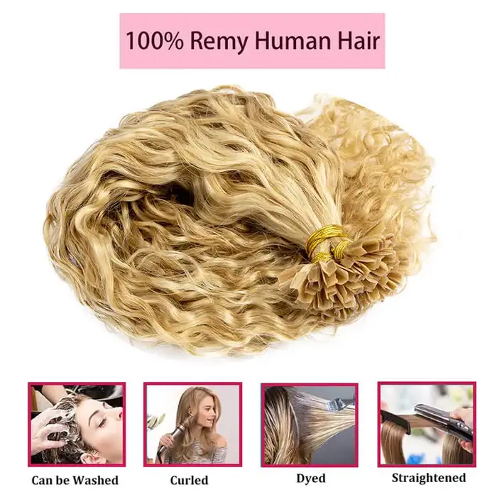 Extensions de cheveux humains à pointe en V