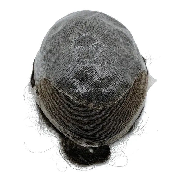 Swiss Lace hommes toupet dentelle avant hommes perruque système de remplacement cheveux humains post