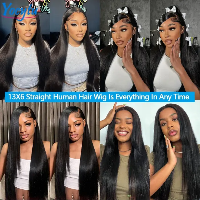 28 30 Pouces Perruques Cheveux Humains YOCYTU 13X6 lisse Perruque Peruvian Haut Qualité Pour Femme H