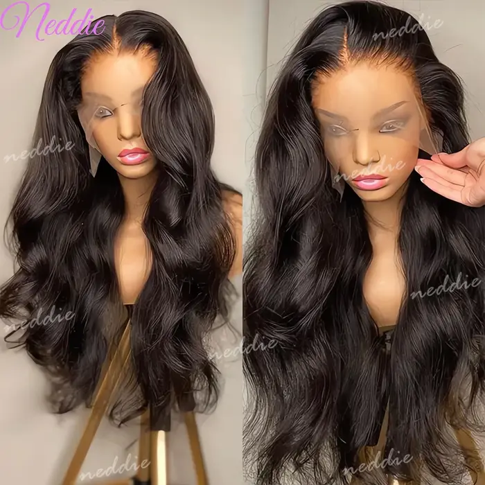 Perruque Lace Frontale Body Wave 13x6 HD en Cheveux Humains Naturels, Perruques Lace Front 13x4 Tran