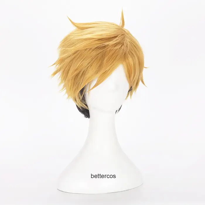 Haikyuu!! Miya Osamu noir marron Cosplay perruque Miya Atsumu court noir blond résistant à la chaleur synthétique cheveux perruque accessoire de déguisement