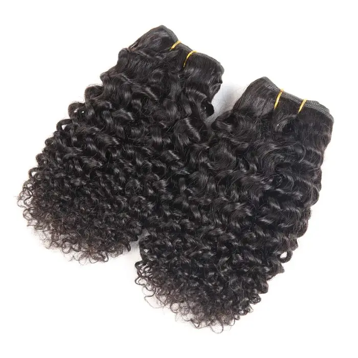 Gros court crépus bouclés cheveux humains paquets brésiliens vierges