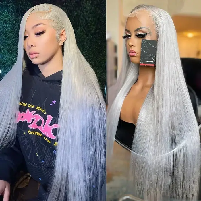 Perruque Lace Front Wig synthétique lisse et longue en soie rouge