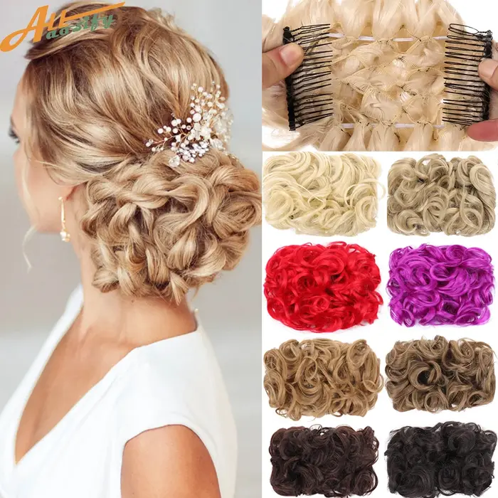 Extension de chignon à clipser synthétique pour femme