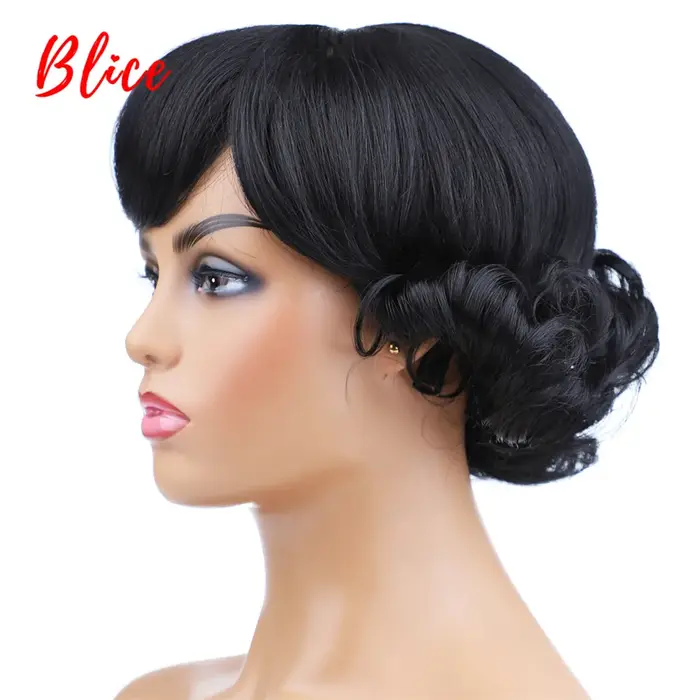 Blice-Perruques Synthétiques Courtes Bouclées pour Femme