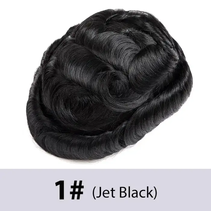 Perruque complète en dentelle pour homme, prothèse capillaire masculine, toupet en cheveux humains n