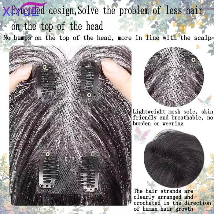 Frange 3D Invisible sans couture, cheveux ondulés à l'eau, frange à Air, couverture de remplacement 