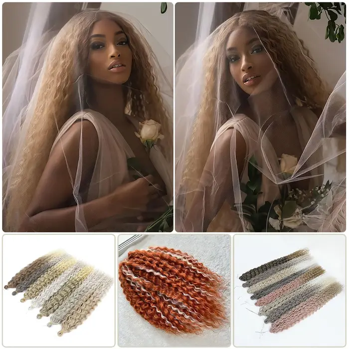 Ariel Curl tressage Extension de cheveux 22 30 pouces vague d'eau torsion Crochet