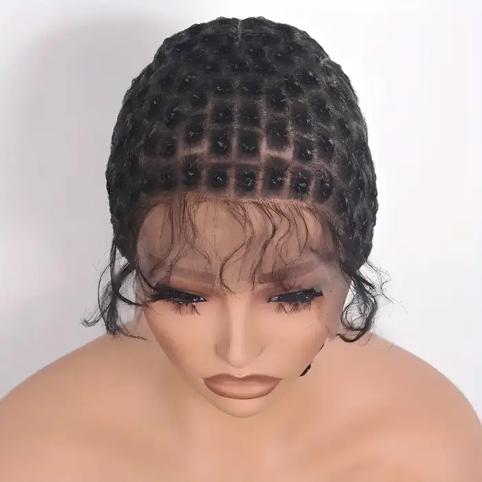 Bonnet perruque Bonnet en dentelle ultraviolette tressée pour femme