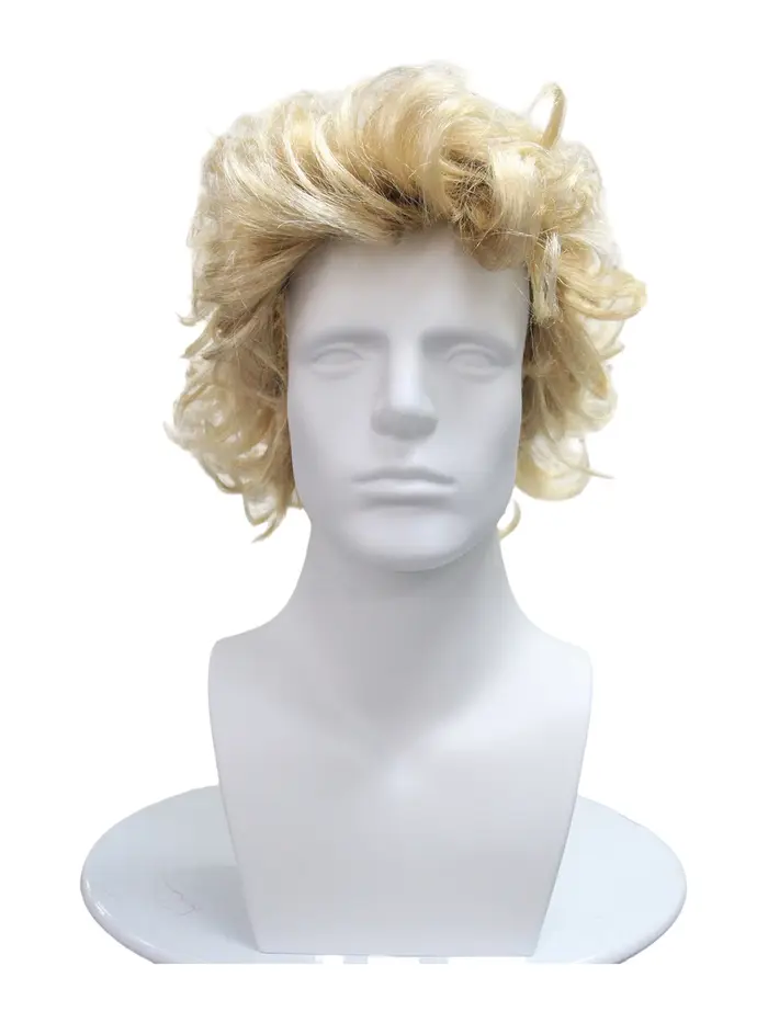 Perruque synthétique courte bouclée et désordonnée blonde