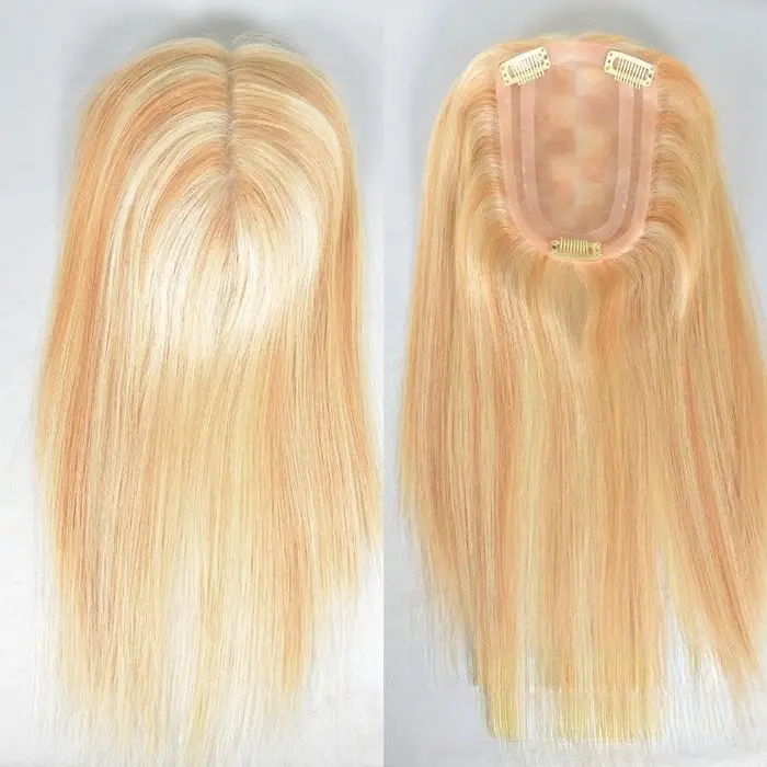 Topper 100% cheveux humains pour femmes, Base Mono Pu, 4x6 pouces, 14 pouces, partie centrale, Durab