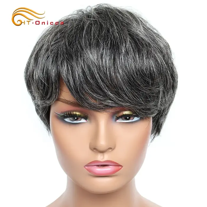 Perruques de cheveux humains bon marché courte Bob coupe lutin perruque