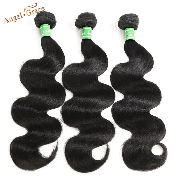 ANGEL GRACE cheveux brésiliens vague de corps 1/3/4 pièces paquets 100% Remy cheveux humains couleur naturelle 8-28 pouces vague paquets Extension 100g