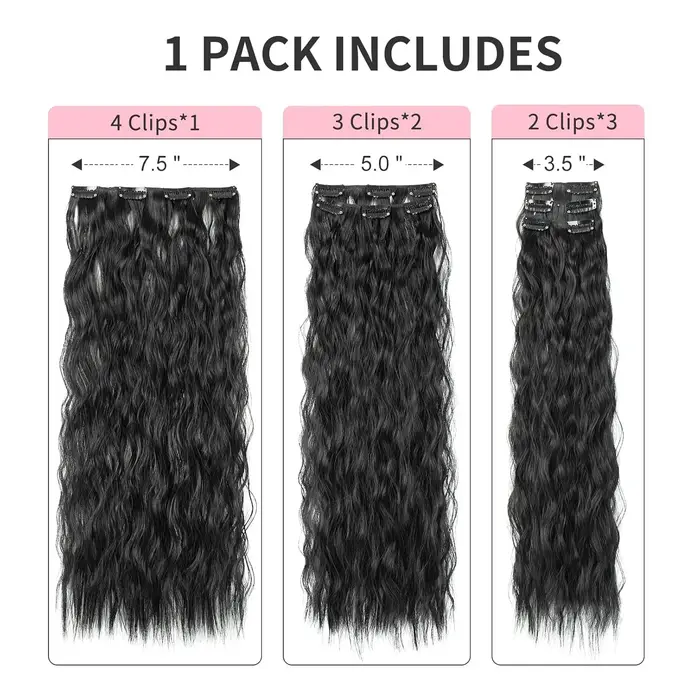 Extensions de cheveux synthétiques 6 pièces
