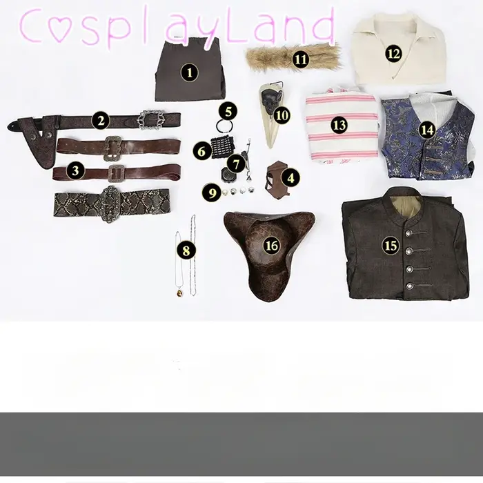 Film Pirates Jack Sparrow Cosplay Costume capitaine
