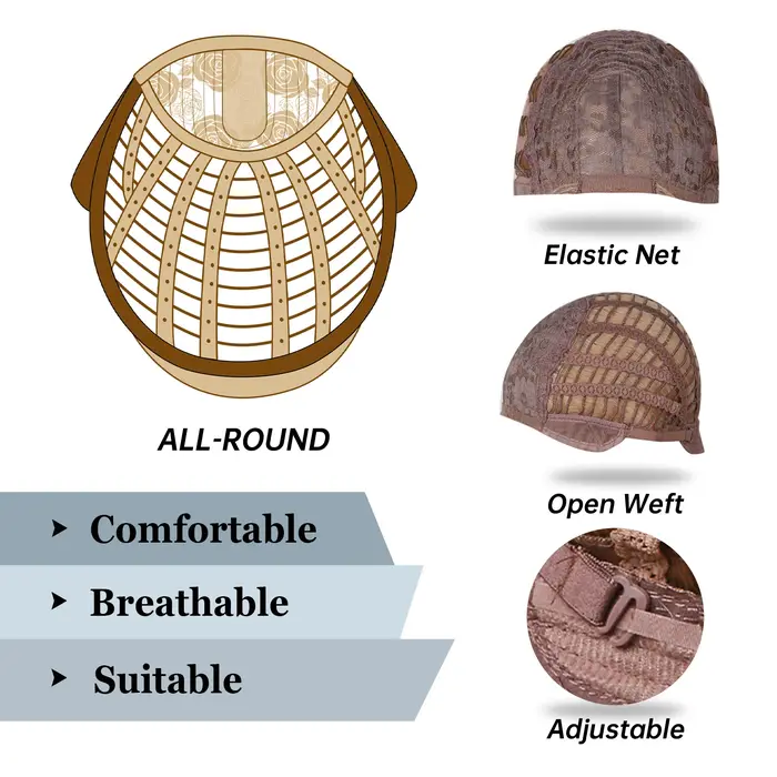 Perruques synthétiques à reflets blonds et bruns