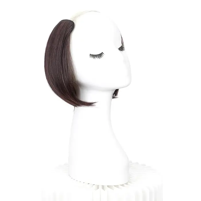 WIGSIN – postiche synthétique courte et lisse, 20cm/30cm, sans couture, partie en V, demi-perruque pour femmes, augmente le Volume des cheveux