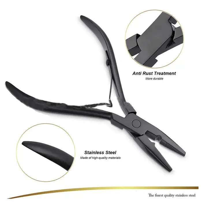 Pince professionnelle pour extensions de cheveux, pince d'application de trame, Micro perles à maillons, pince plus proche