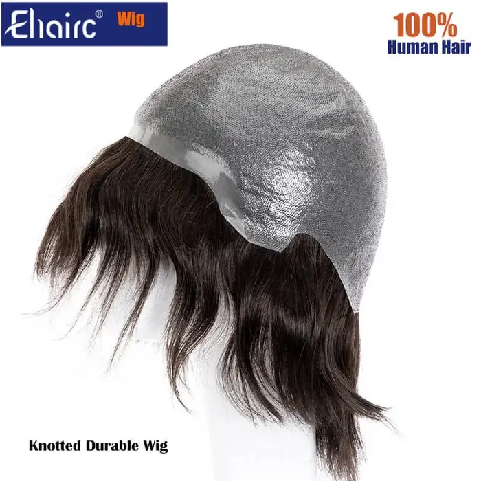Perruque de cheveux humains délicats noués à la main