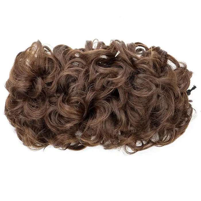 Extension de chignon synthétique bouclé et ébouriffé, postiche queue de cheval élégante à clipser po
