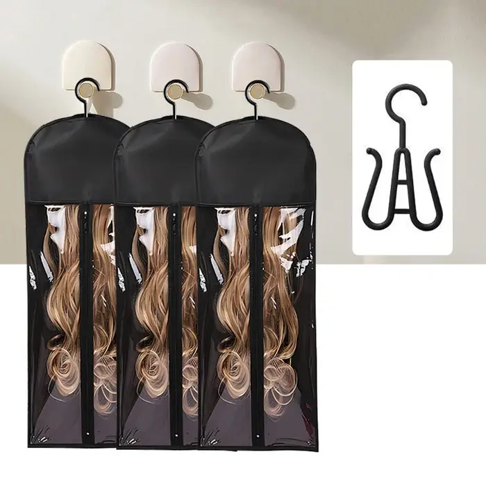 Sac de rangement pour perruque avec support de cintre