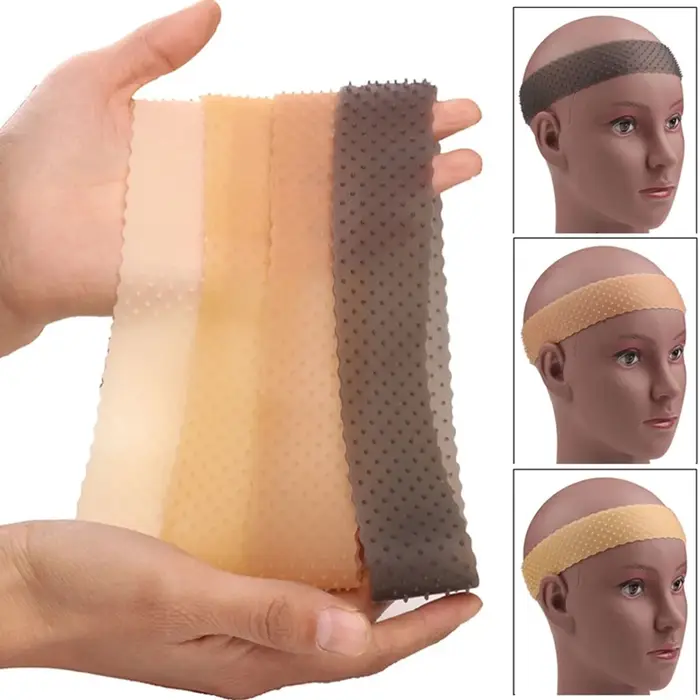 Bande de poignée de perruque en silicone réglable