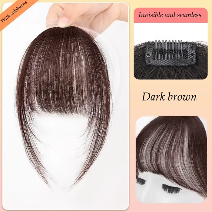Frange synthétique naturelle, accessoires pour cheveux, pince frontale pour femmes, Extension capill