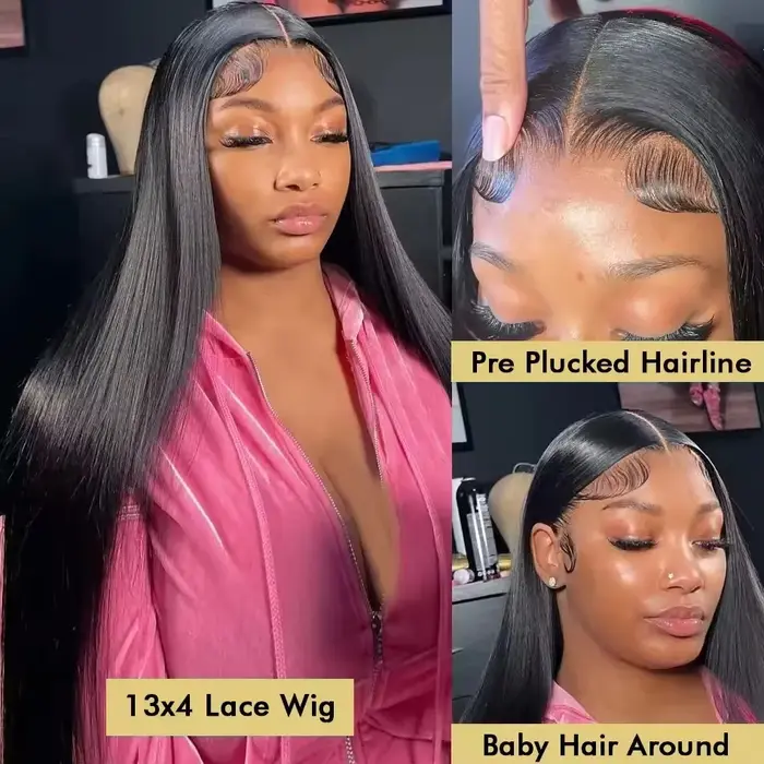 Perruques Lace Front HD transparentes ultra-lisses 13x4 et 13x6, 30 et 40 pouces, en cheveux humains