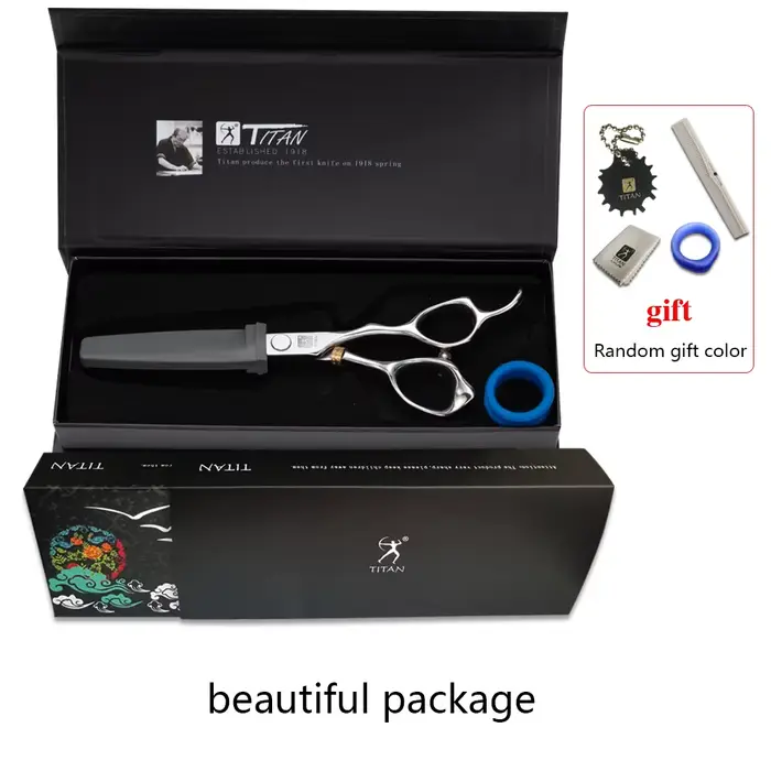 TITAN ciseaux de coiffure professionnels barbier coupe cheveux outil vg10 acier 5.5,6.0,6.5 pouces s