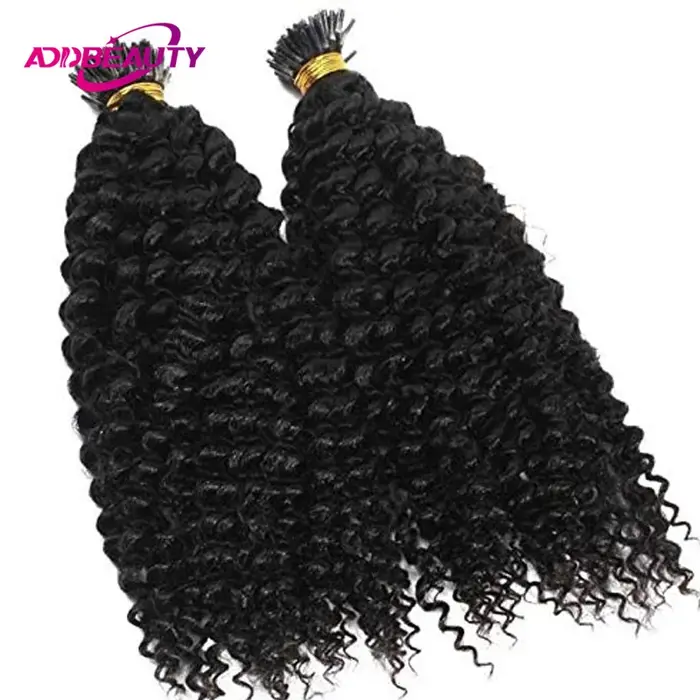 Extensions de cheveux bouclés crépus I-Tip
