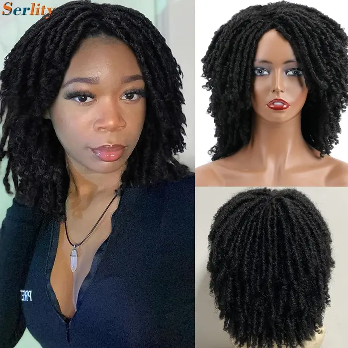 Dreadlock perruque pour les hommes et les femmes noirs Crocodile peau d'Afrique tresse de jute faux