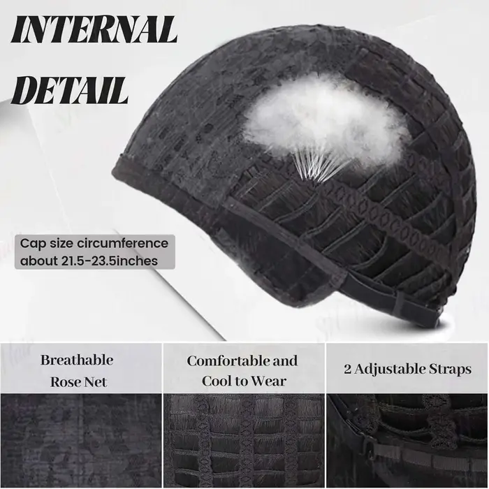 Perruque de mulet synthétique pour hommes avec collier