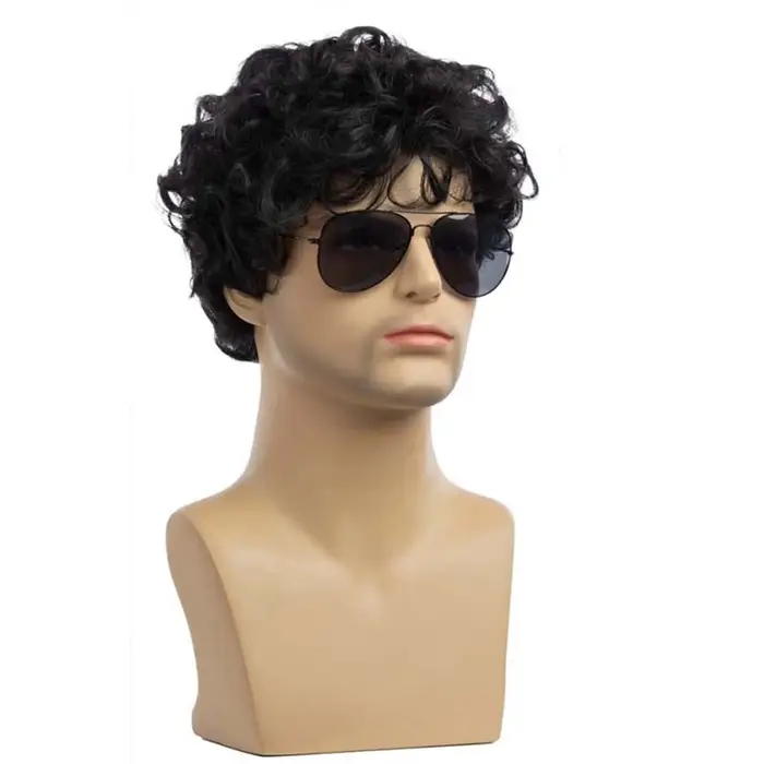 Perruque synthétique noire pour hommes