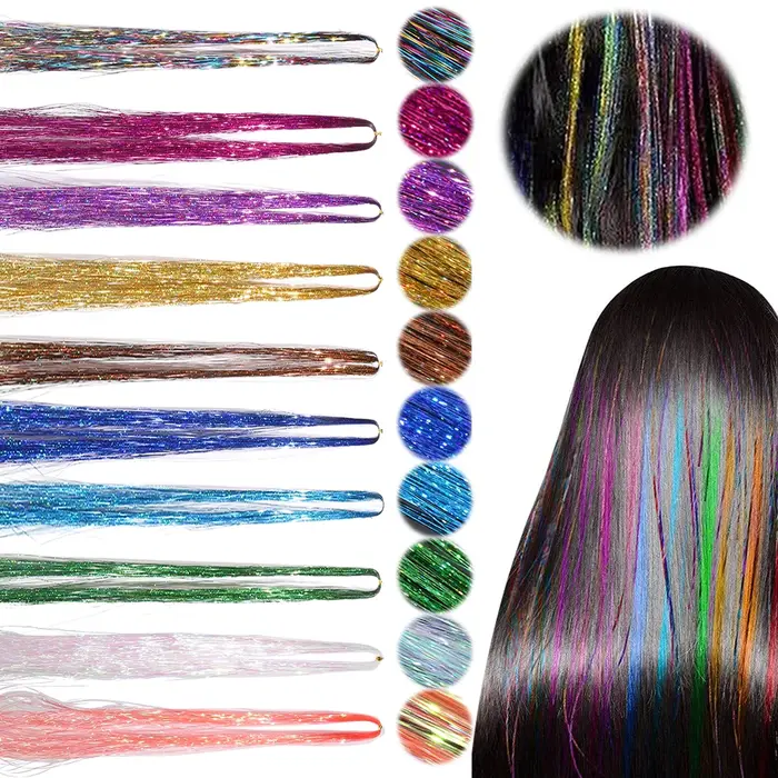 Extensions de cheveux en guirlandes scintillantes pour femmes et filles