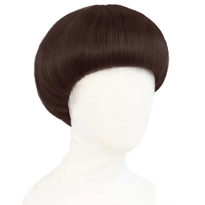 Perruque synthétique courte marron pour hommes, coupe champignon, pour jeu de rôle, coupe bol, Anime